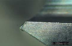 9in) Cutting Speed: 800m/min(5 SFM)(5,000min - ) : 0,500mm/min( IPM) Work Material: H(SKD), 5HRC Cutting Fluid: