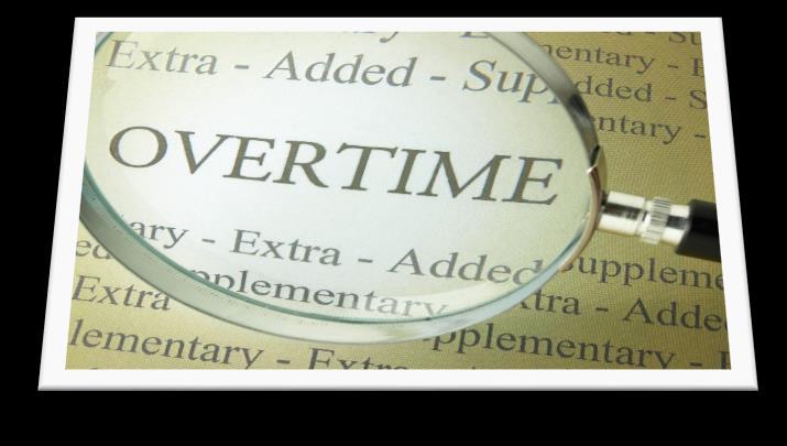 7 Definition of Overtime Overtime pay under the Fair Labor Standards Act is computed at 1 1/2 times the regular rate of pay for all hours worked in excess of the 40 hours
