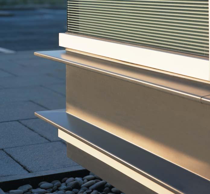 Feature Beam can be used in conjunction with most curtain walling and cladding systems to provide a unique exterior finish to any building.