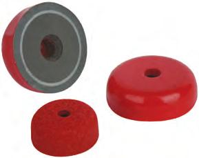 K0558 Flat pot magnets 1 ousing in steel, painted red. Magnetic core AlNiCo. K0558.
