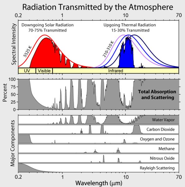 Filtering and Chemical Effects in the Atmosphere The atmosphere is not uniformly transparent to all wavelengths of electromagnetic radiation.
