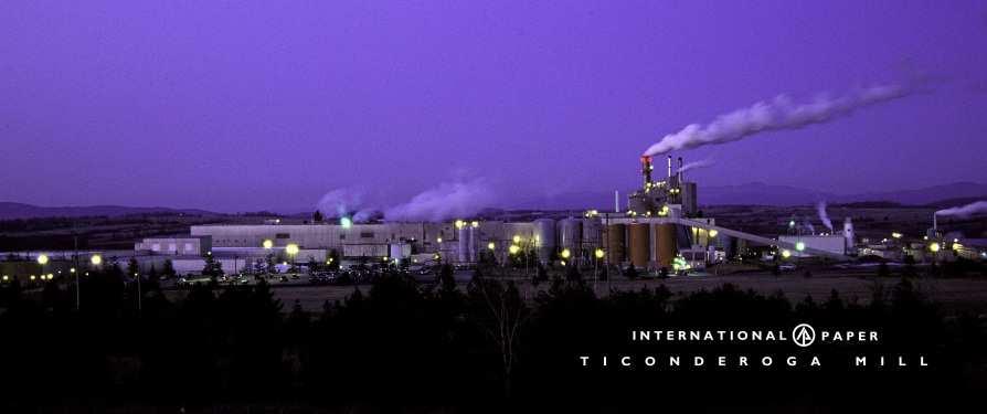 Ticonderoga Paper Mill Service: Benefits Environmental Displaces heavy fuel oil burned at the