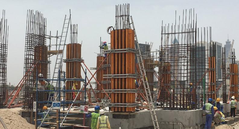 Once assembled, columns remain erected for the duration of the project.