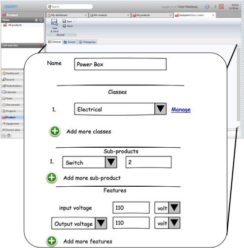 Specification and Configuration of Customized Complex Products 91 functionality (e.g. data manipulation services) to the users, namely designed the main elements of the user interface. Fig. 3.