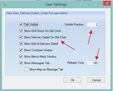 o Show Messages Tab if applicable o Enter 2 in the visible position box o Refresh Time recommended between 120-180