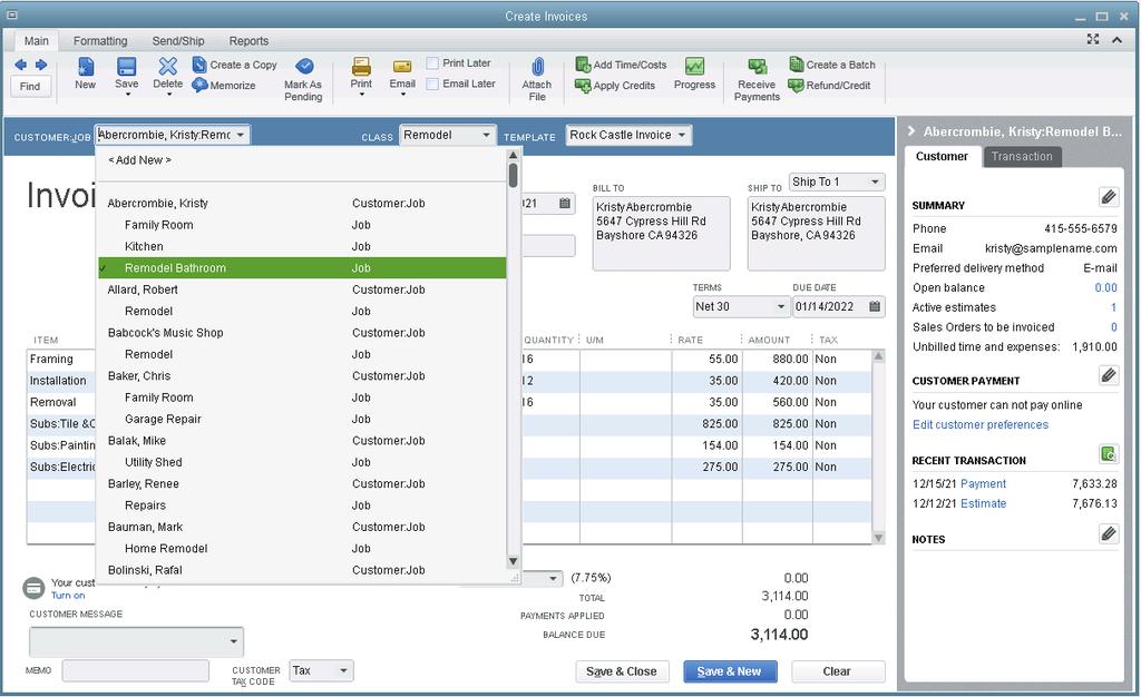 Create invoices Use an invoice if customers still owe money for the sale. To start, go here: Customers > Create Invoices. ❶ Select a customer.