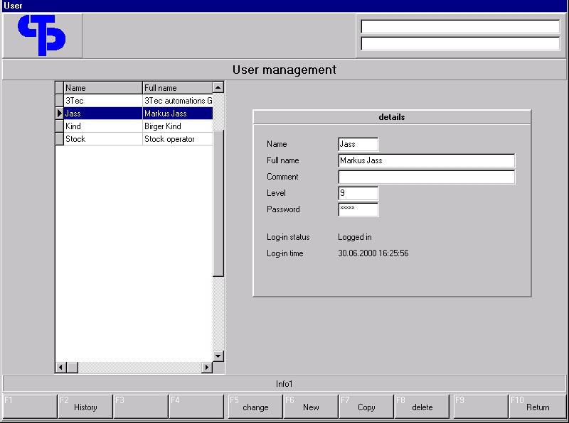 Storage Rack Page 36 of 45 8 User management In the user management section, user rights can be assigned individually.