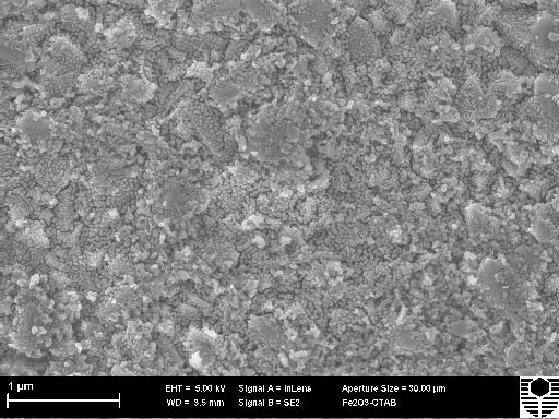 During the annealing process of CTAB sample, these smaller nanoparticles expectedly dispersed in the surface and form very compact layer. The SEM images are consistent with the grain size analysis.