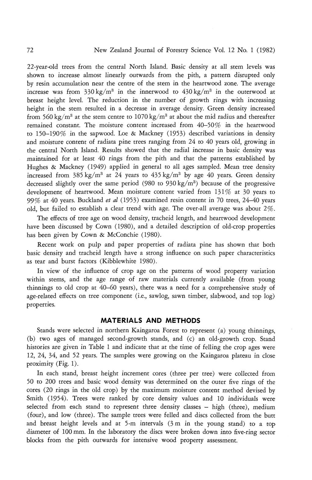 72 New Zealand Journal of Forestry Science Vol. No. 1 (1982) 2 2-year-old trees from the central North Island.