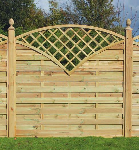 Finedon Fence Panel Pack Size 1800 x 1800mm (W x H) 987050 1 Curved Gate (Suitable for Duston