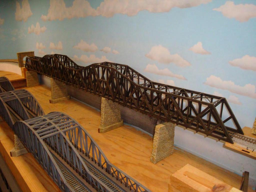 This is a six foot truss bridge I scratchbuilt using styrene,
