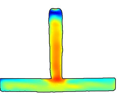 baseplate (mm) Figure 2: Longitudinal residual stress measured by contour