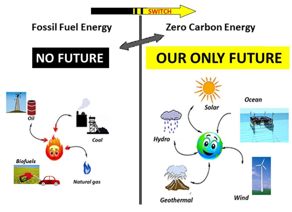 Zero carbon = zero subsidies to fossil fuels Only zero carbon emissions can allow the global temperature, climate change and ocean acidification to stop increasing.