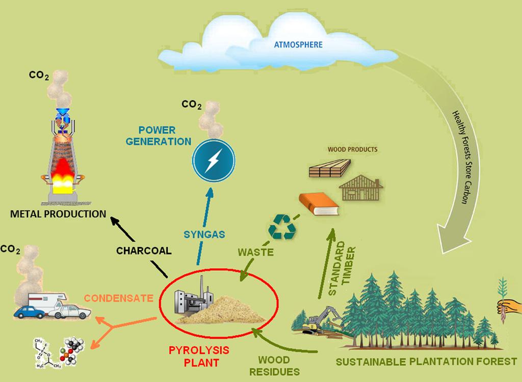 Use of biomass for low CO 2 emissions metal production 8