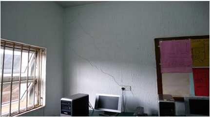 Fig 3: crack in office wall Fig 4: crack