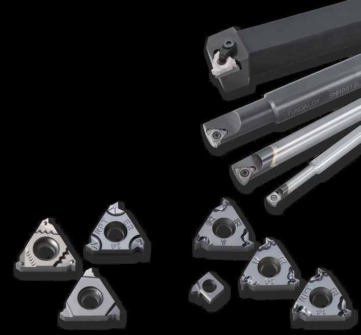 TUNGTHREAD ST type toolholders Incredible threading productivity $ d New coating delivers long tool life d Improves