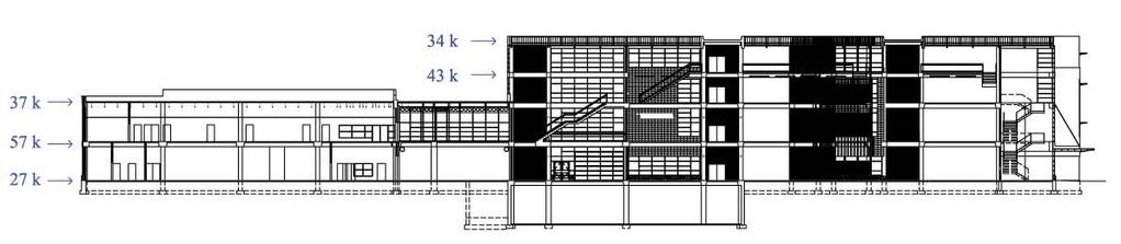 Figure 8: North / South Wind Shear Forces Seismic Loads The seismic loads on this building were calculated using ASCE 7-02 methods.