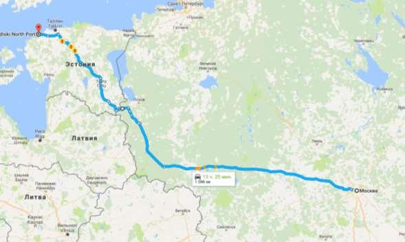 Joonis 1. Veose autotranspordiga kohale toimetamise teekond Veebileht GLogist.ru (ООО «Глобал Логистик РУ») osutab logistilisi teenused nii raudtee kui ka autotranspordile.