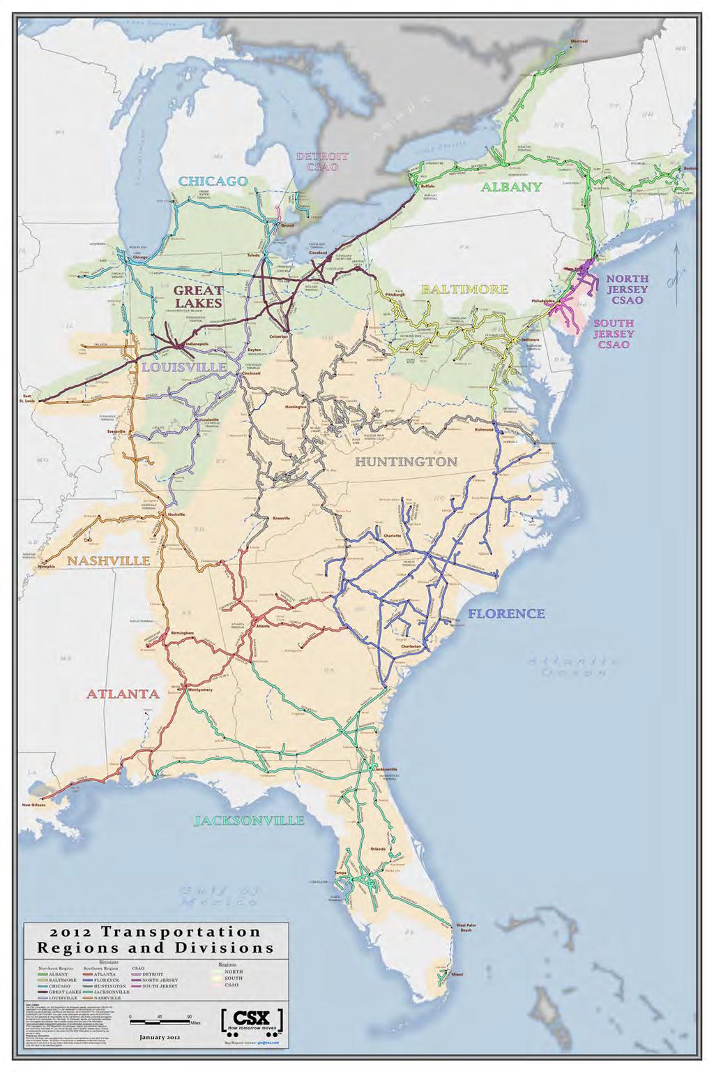 CSX Regional Map Charleston International