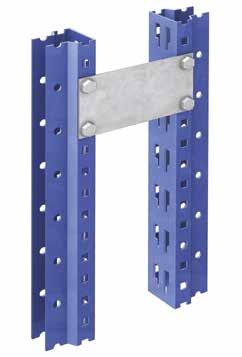 Frame unions Steel plates which are fixed to the