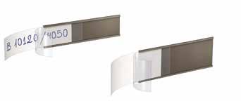 40 25 39 26 Accessories Magnetic label holders Magnetised plastic profiles which are fitted at the front of the HM shelves to label or