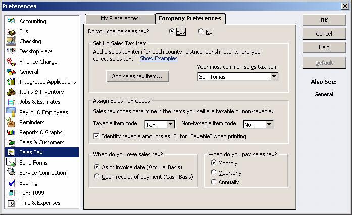 QuickBooks Enterprise Solutions User Guide Setting Sales Tax Preferences Figure 5 shows the sales tax preferences.