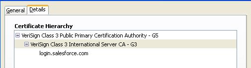 keytool list keystore DemoTrust.jks -storepass DemoTrustKeyStorePassPhrase Figure 2: Salesforce Certificate Detail Provide a suitable location on your system to save the certificate authority.