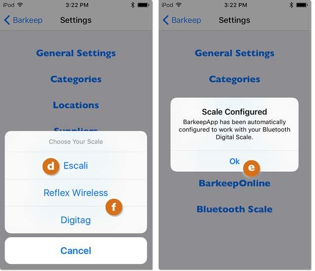 Setting up an Escali SmartConnect (cont.) 6. Select Escali You do not need to pair the scale with your ios Device(s).