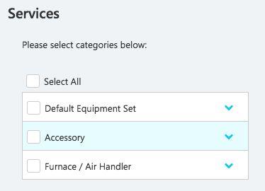 2. Use the Services section of the Price Setup Wizard to update prices for Services or Equipment. 3.