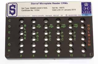 UV and Visible Plate Reader Qualification Starna Sealed Cell UV Plate Reader Reference This reference uses Starna s proven and universally accepted UV reference materials for the qualification of