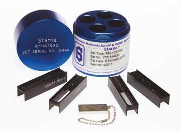 UV and Visible Absorbance Qualification 2 A (25 25 nm) Starna Metal-on-Quartz filters This Certified Reference Material can be used to qualify the Absorbance scale, in the ultra-violet and visible