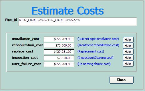 If further refinements for estimated treatment costs are required, click Estimate Costs button to open the Cost Estimation Form to make cost justification.