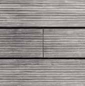 user information Gradation of greying of Bamboo X-treme over time: new, non-weathered decking (left), after 3 months of weathering (middle) and after 18 months of weathering (right).