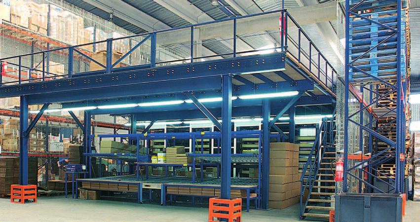 Mezzanines enable the warehouse space to be utilized to its full potential by doubling or tripling the surface area.