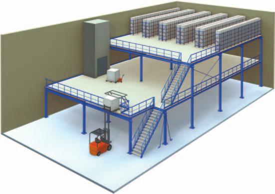 Construction Systems Interlake Mecalux has several construction systems available to suit the load, column span, and planned utility of the mezzanine floor.