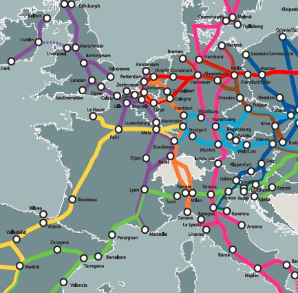 Seine-Scheldt: multimodal gateway in Europe The main features of the North Sea-Mediterranean corridor 44% of the EU27's port traffic 40% of the EU27's waterway traffic 16% of the EU27's rail traffic