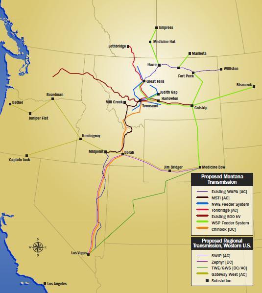 Montana Transmission for America High-capacity, highvoltage interstate lines: Montana Alberta Tie Line