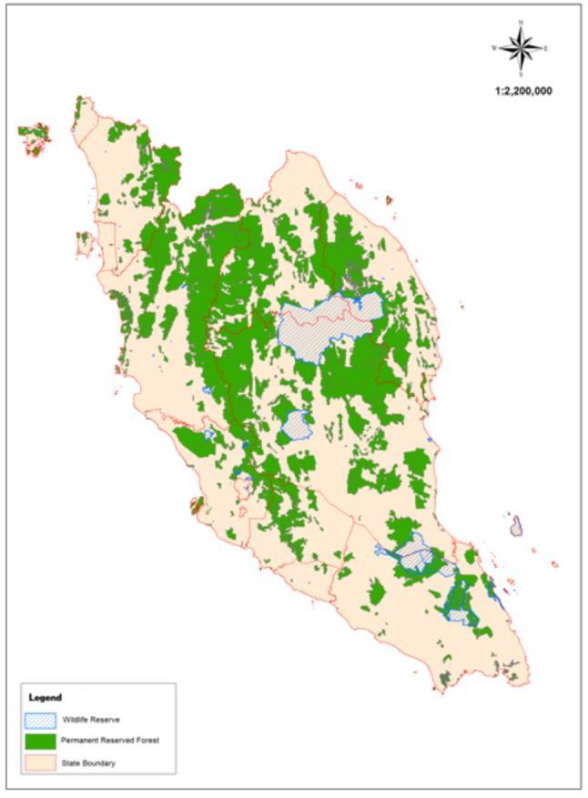17 Changes in forest Areas in Malaysia MAP OF