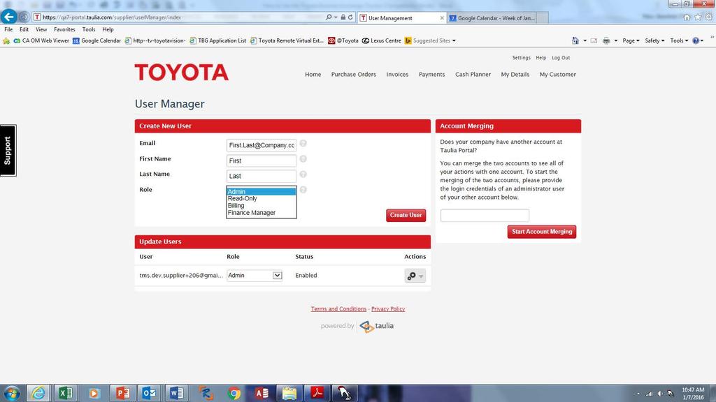 Page # 6 of 30 Last Reviewed/Update Date If your company has not been activated, please contact the Toyota Business Exchange at Toyota.Business.Exchange@Toyota.
