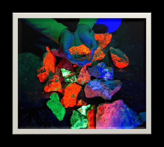 2. Fluorescence = The color of a mineral when illuminated by