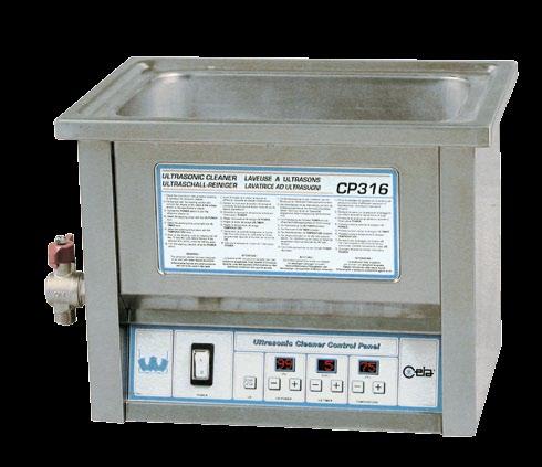 The CP316 Digit and CP831 Digit Cleaners use a microprocessorcontrolled ultrasound generation system.