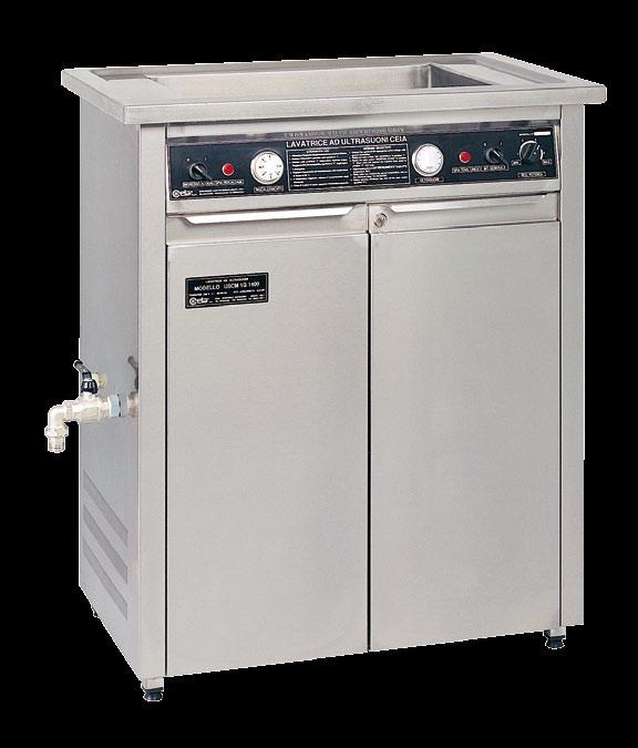 Lastly, the single-bath model USCM 1G 200 (227 litres) is recommended for silverware manufacturers (for cleaning plate and candlesticks), for plating shops and for cleaning glass-ware in chemical
