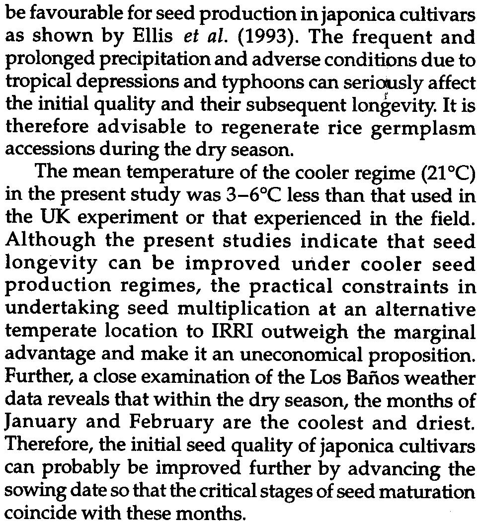 Seed production environment and storage longevity of japonica rices 21!~ Seed longevity The seed survival curves obtained for the various seed lots were sigmoid in shape (Fig.