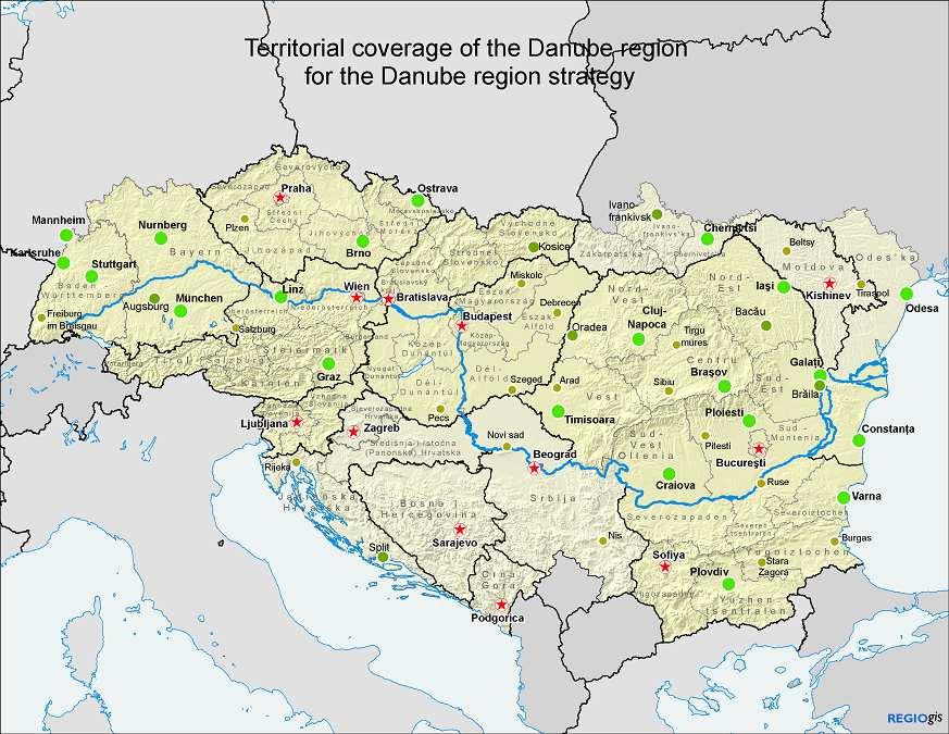 The Danube Region The Danube Region: 14 Countries. 100 Mio. Inhabitants. Home for pelicans, wolves, lynx and bears, in some of their last remaining territories in the EU. Almost 7.