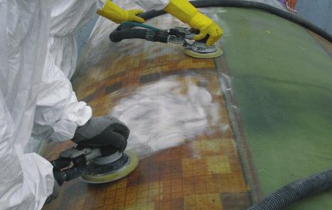 How to do it... Sanding Thorough sanding is required to remove the release agent and to roughen the surface.