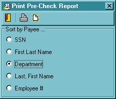 Step 5: Print Pre-Check Report When you proceed to Step 5, the Print Pre-Check Report dialog box appears. This allows you to print a comprehensive report on all the checks you are about to produce.