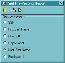 Step 10: Print Pre-Posting Report When you proceed to Step 10, the Print Pre-Posting Report dialog box appears.