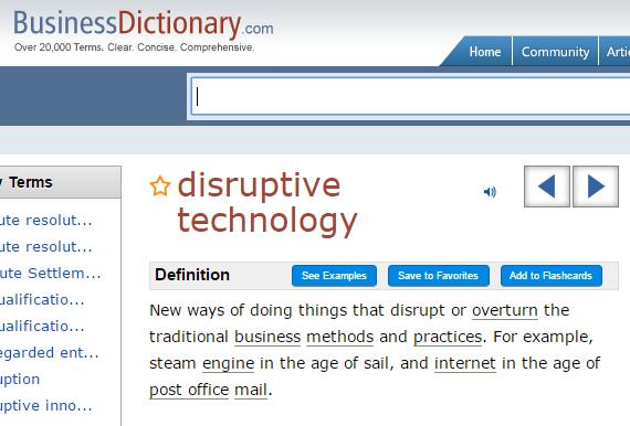 Disruptive Technology: doing things very differently?