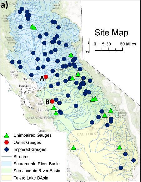 ... let s consider the 10% highest daily stream flows in the Central Valley in