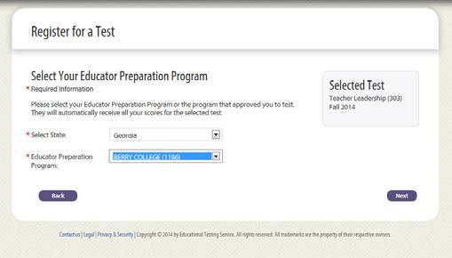 Using the drop-down menu, select your Educator Preparation Program or program provider (see Figure 14).